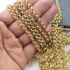 50 cm 18K Yellow Gold Plated Round Rolo Chain 6 mm