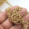 50 cm 18K Yellow Gold Plated Round Rolo Chain 6 mm