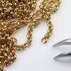 50 cm 18K Yellow Gold Plated Round Rolo Chain 6 mm