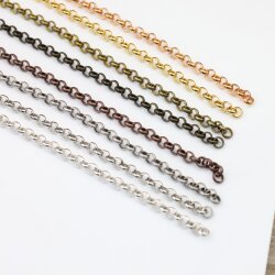 4,5 mm Round Rolo Chain for jewelry making, Gold Chain, Silver Chain, Brass Chain, Antique Coper, Antique Silver Chain, 100 cm