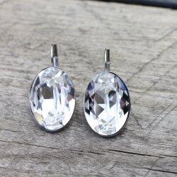 Swarovski Crystal Earrings, Elegant Earrings, 18mm Oval
