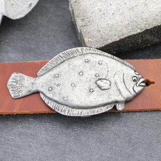 Rustic silver Plaice Fish Belt buckle