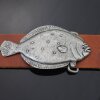 Rustic silver Plaice Fish Belt buckle