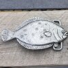 Rustic silver Plaice Fish Belt buckle