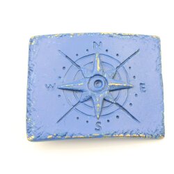 Gürtelschnalle Kompass für 4 cm Ledergürtel, Gürtelschließe Metall Blue