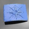 Compass Belt buckle for 4 cm Leather Belt, Blue Metal