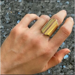 Ring 18k Gold beschichtet bandring Verstellbar Offen Damenring