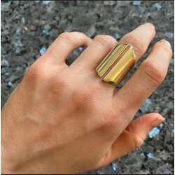 Ring 18k Gold beschichtet bandring Verstellbar Offen Damenring