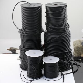 1 m Black Round Leather Cord Premium Quality