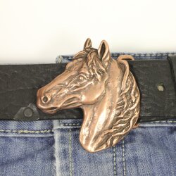 Antique Copper Belt buckle Horsehead, Western belt buckle