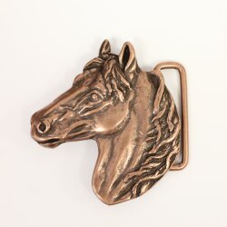 Antique Copper Belt buckle Horsehead, Western belt buckle