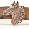 Antique Copper Belt buckle Horsehead, Western belt buckle