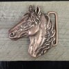 Antique Copper Belt buckle Horsehead, Western belt buckle