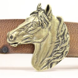 Antique Brass Belt buckle Horsehead, Western belt buckle