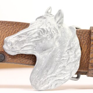 Grey Silver Belt buckle Horsehead, Western belt buckle