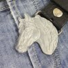 Grey Silver Belt buckle Horsehead, Western belt buckle