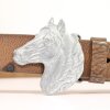 Grey Silver Belt buckle Horsehead, Western belt buckle