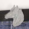 Grey Silver Belt buckle Horsehead, Western belt buckle