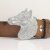 Grey Silver Belt buckle Horsehead, Western belt buckle