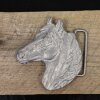 Grey Silver Belt buckle Horsehead, Western belt buckle