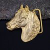 Matte Gold Belt buckle Horsehead, Western belt buckle