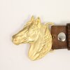 Matte Gold Belt buckle Horsehead, Western belt buckle