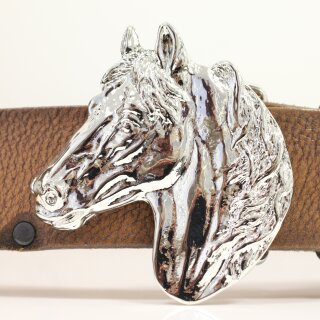 Silver Belt buckle Horsehead, Western belt buckle