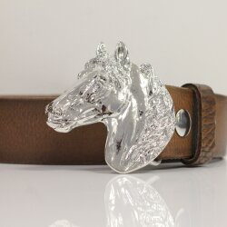 Silver Belt buckle Horsehead, Western belt buckle