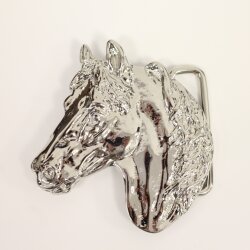 Silver Belt buckle Horsehead, Western belt buckle