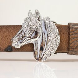 Silver Belt buckle Horsehead, Western belt buckle
