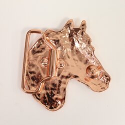 Rose Gold Belt buckle Horsehead, Western belt buckle