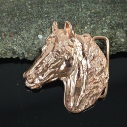 Rose Gold Belt buckle Horsehead, Western belt buckle