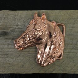 Rose Gold Belt buckle Horsehead, Western belt buckle