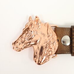 Rose Gold Belt buckle Horsehead, Western belt buckle