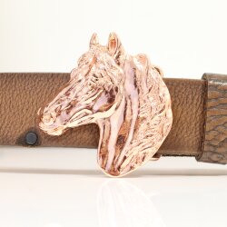 Rose Gold Belt buckle Horsehead, Western belt buckle