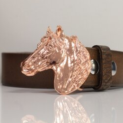 Rose Gold Belt buckle Horsehead, Western belt buckle