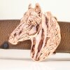 Rose Gold Belt buckle Horsehead, Western belt buckle