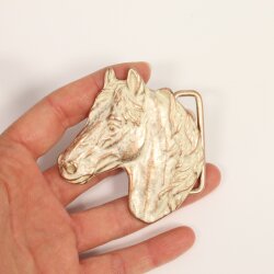 Rose Perlmutt Belt buckle Horsehead, Western belt buckle