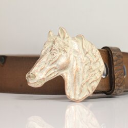 Rose Perlmutt Belt buckle Horsehead, Western belt buckle