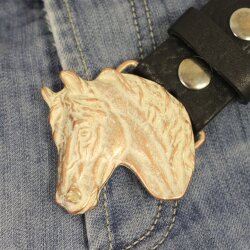 Rose Perlmutt Belt buckle Horsehead, Western belt buckle