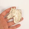 Rose Perlmutt Belt buckle Horsehead, Western belt buckle