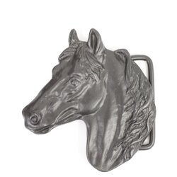 Matte Black Belt buckle Horsehead, Western belt buckle