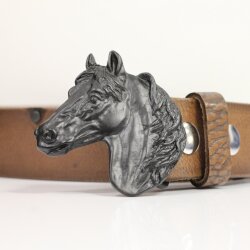 Matte Black Belt buckle Horsehead, Western belt buckle