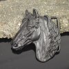 Matte Black Belt buckle Horsehead, Western belt buckle