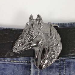 Gürtelschnalle Pferd, Pferdekopf Gürtelschnalle gunmetal