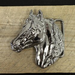 Gunmetal Belt buckle Horsehead, Western belt buckle