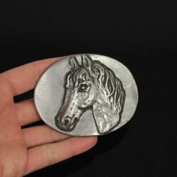 Dark Silver Western Buckle Belt Buckle, Belt buckle horse head