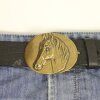 Antique Brass Western Buckle Belt Buckle, Belt buckle horse head