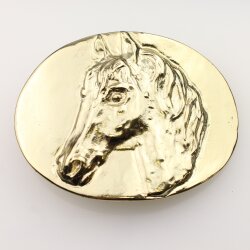 Pferdekopf Gürtelschnalle Pferd gold