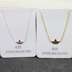 925 sterling silver Origami boat Necklace